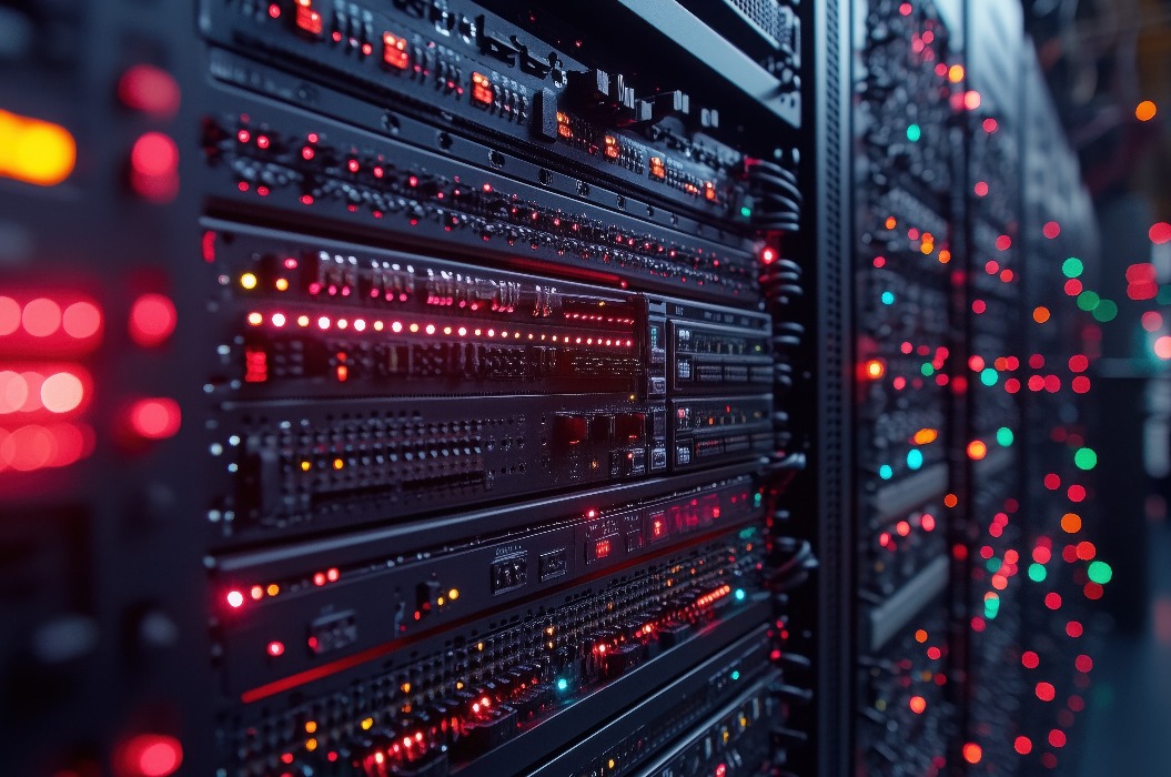 Server-LEDs und Infrastruktur in modernen Rechenzentren